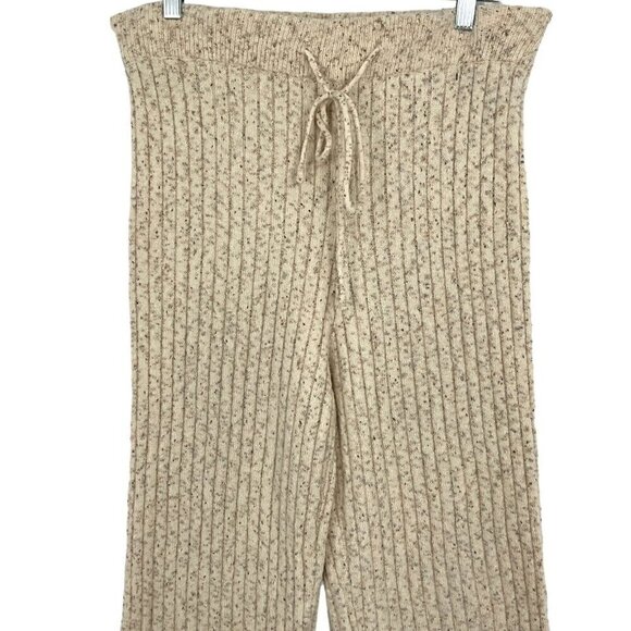 Heartloom Nakita Knit Pant Women's L Taupe OatmealWide Leg Drawstring Lounge - Picture 4 of 9